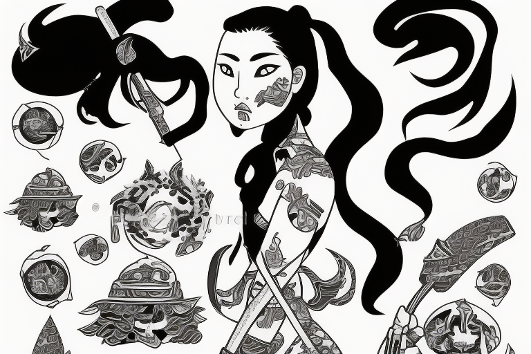 Cool Tattoo Sleeves - Awesome samurai sketch work piece 🖤  #sketchworktattoo #tattoosleeve Posted @withregram • @bk_tattooer Samurai  girl series 👱🏻‍♀️ Done at @bk.inkstudio | Facebook
