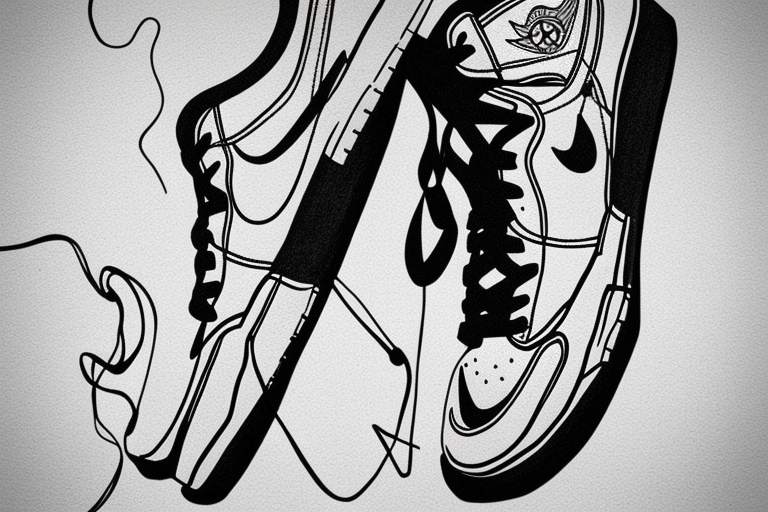 Nike Jordan Retro 1 hanging from the shoe lace tattoo idea | TattoosAI