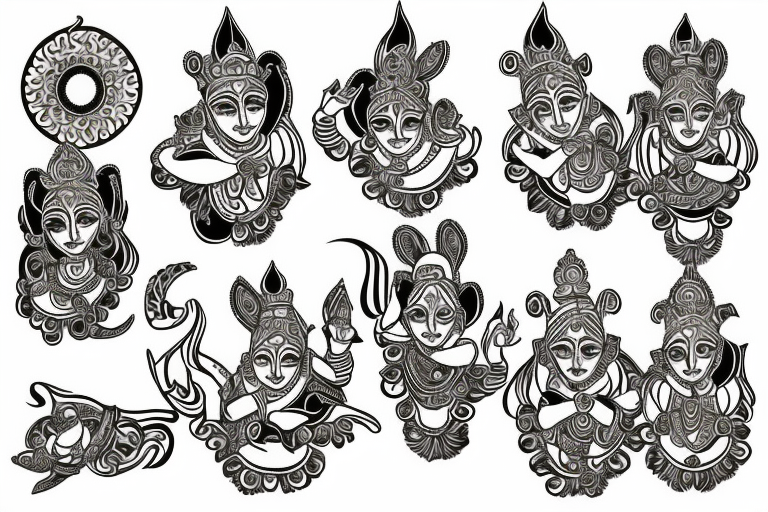 Beautiful Hare Krishna Tattoo in Bengali