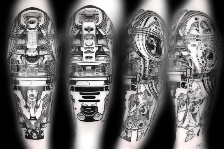 Futuristic full sleeve tattoo - Design of TattoosDesign of Tattoos