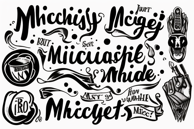 The words "Mischief Managed" in typewriter text tattoo idea