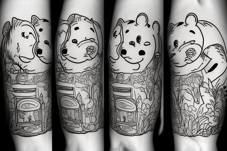 Tattoo tagged with: small, winnie the pooh, micro, tiny, disney, pig,  cartoon, ifttt, little, minimalist, film and book, fine line, cartoon  character, piglet, fictional character, bicep, line art, animal, playground  | inked-app.com