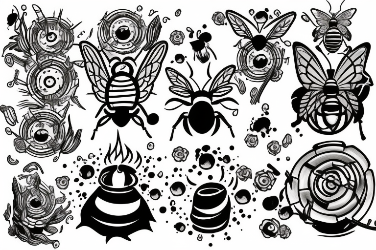 torch on a bee tattoo idea