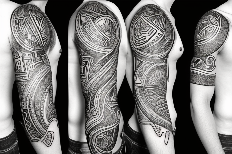 sleeve tattoo | Sleeve tattoos, Pattern tattoo, Wave tattoo sleeve