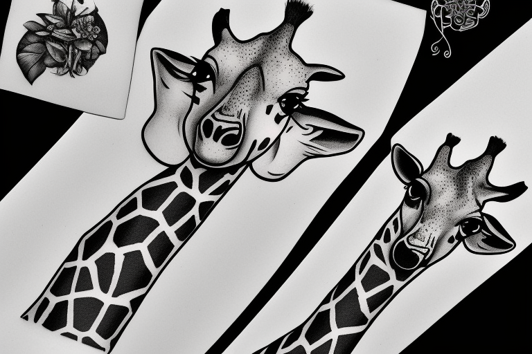 Small Giraffe's Head Tattoo | Inku Paw