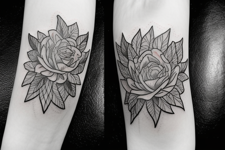 Warhammer and flowers tattoo idea