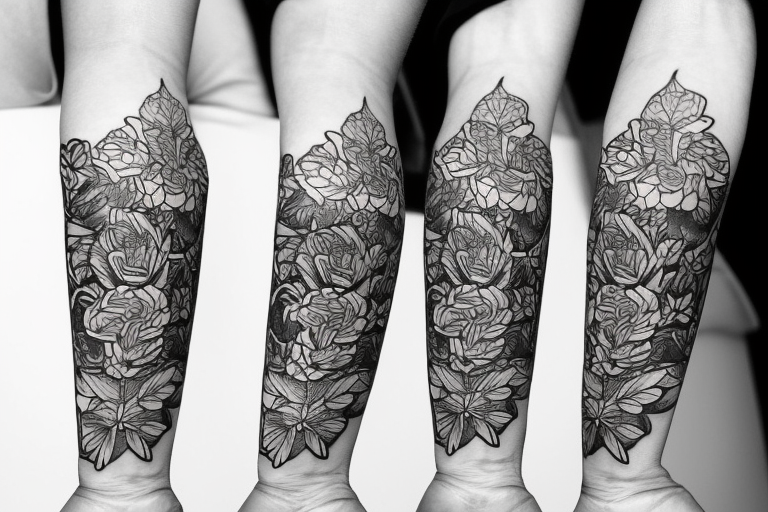 Floral wrap forearm taco tattoo idea