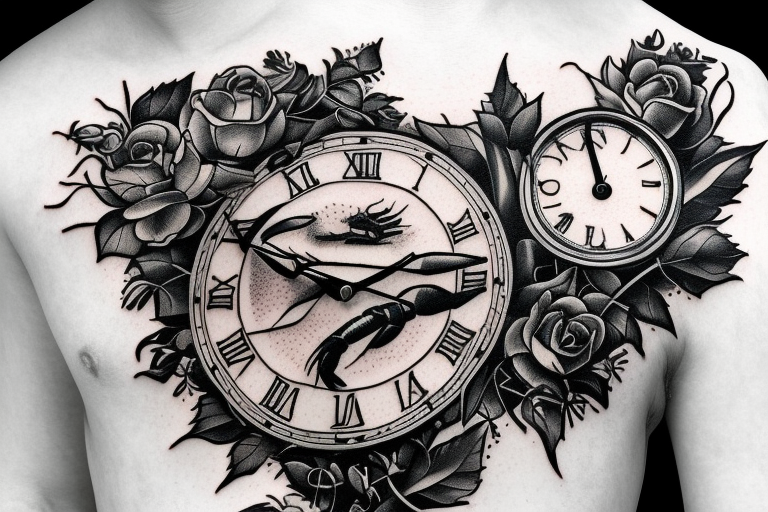 chest clock by Jeff Ensminger: TattooNOW