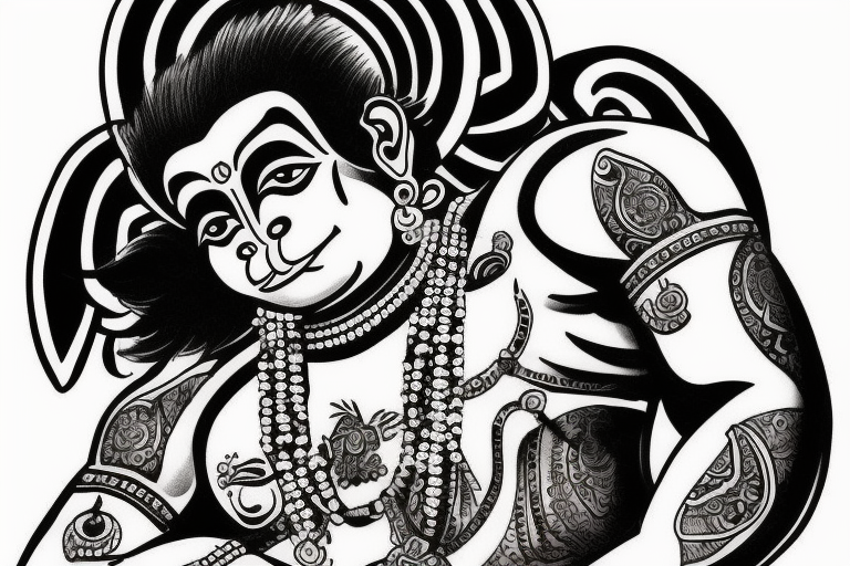 Lord hanuman on full arm tattoo idea