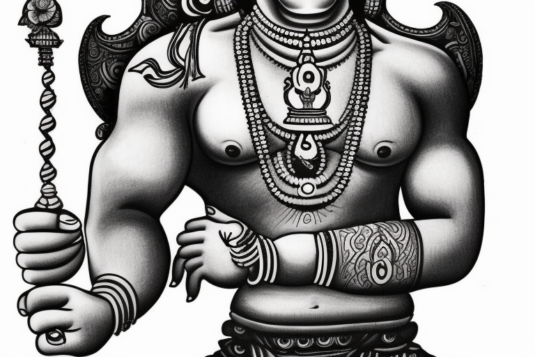 Lord hanuman on full arm tattoo idea