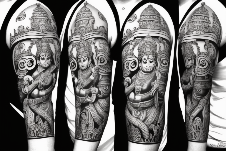 Tattoo Art Design Of Lord Rama Ravana And Hanuman Collection Stock  Illustration - Download Image Now - iStock