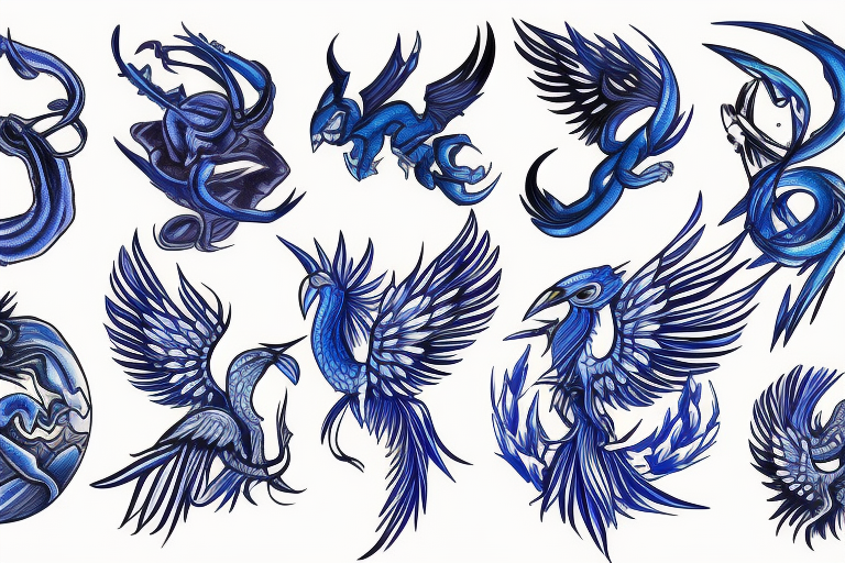 A blue fenix tattoo idea