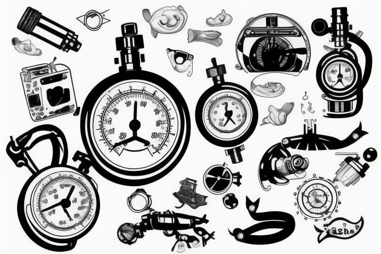 diving pressure gauge tattoo idea