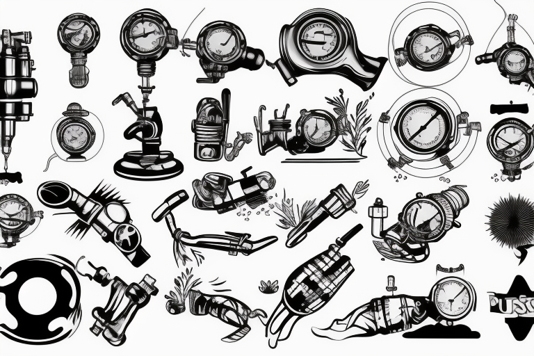 diving pressure gauge tattoo idea