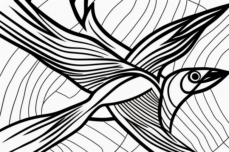 Single Line Bird Flying, A single, continuous line, simple but elegant design of a bird in flight. This minimalist approach can give the impression of fluidity and movement. tattoo idea