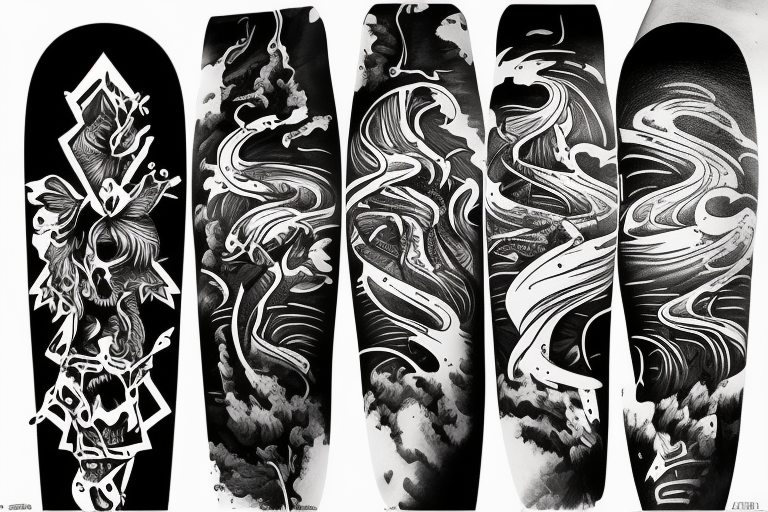 snowboard freeride in powder conditions as a fine line tattoo tattoo idea