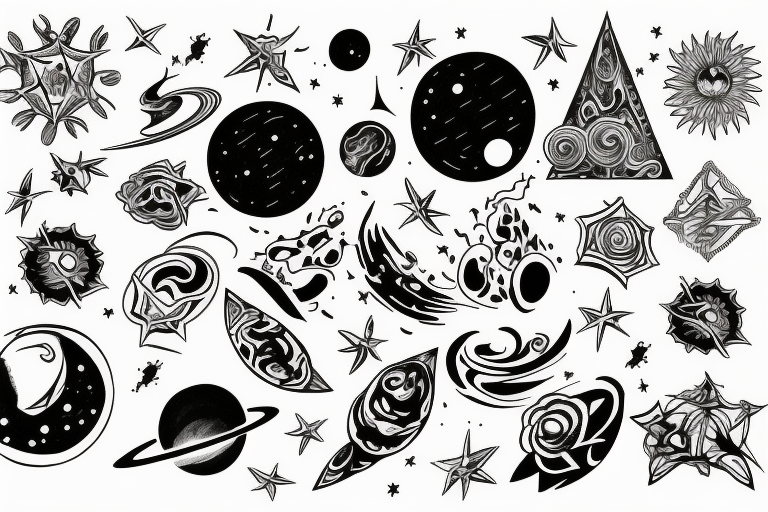 Astronaut Temporary Tattoos - Cosmos Universe Tattoo Stickers Body Art  Tattoos 1 | eBay