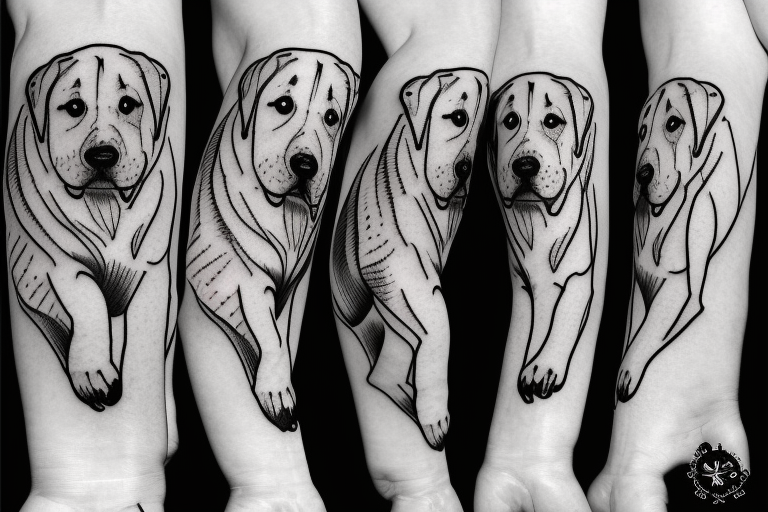 Staffy outline tattoo - Zealand Tattoo