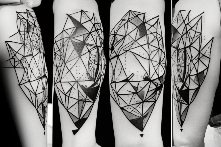 bold tattoo with clear contrast between darks and whites reminiscent of william kentridge art that’s not too detailed and has a lot of white asymmetric or organic white space tattoo idea