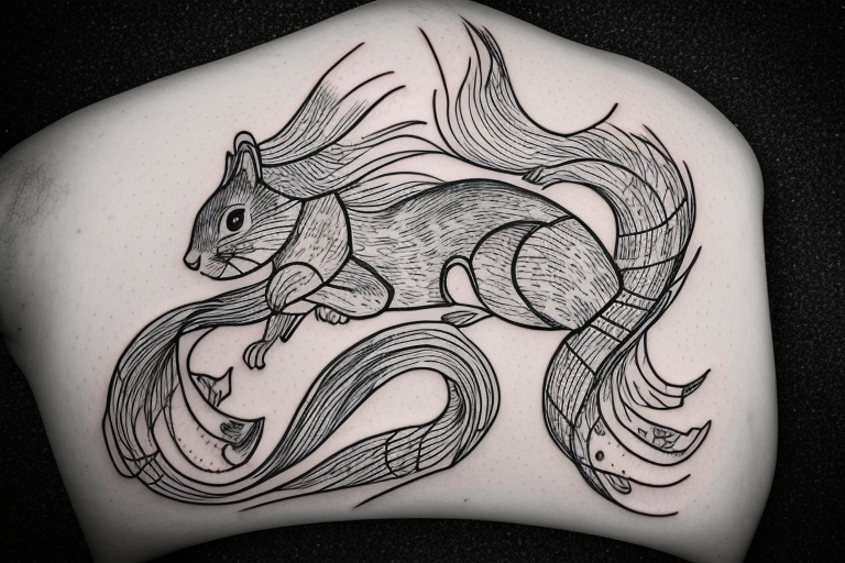 Cute Squirrel Portrait Tattoo Design – Tattoos Wizard Designs