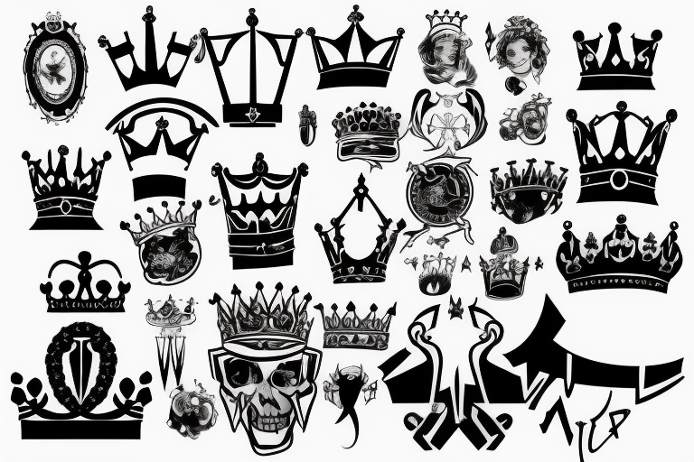 upside down queen crown representing the fall of the monarchy and authority tattoo idea