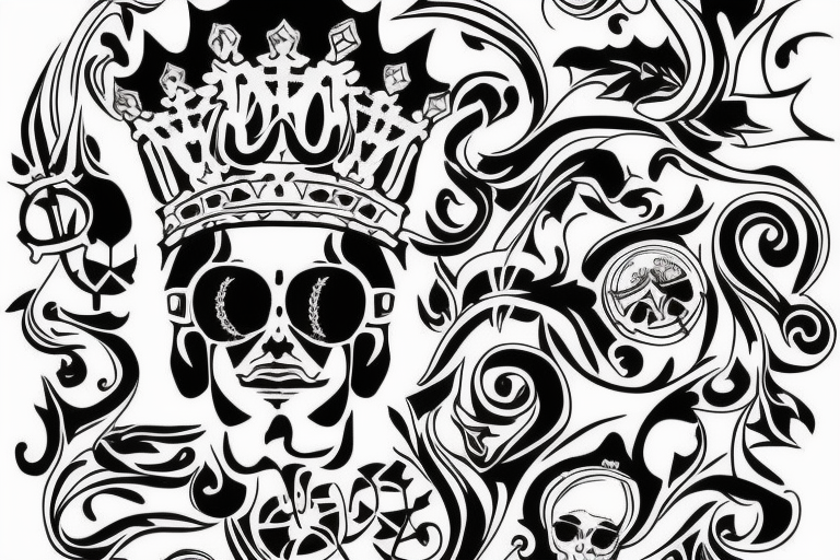 upside down queen crown representing the fall of the monarchy and authority tattoo idea