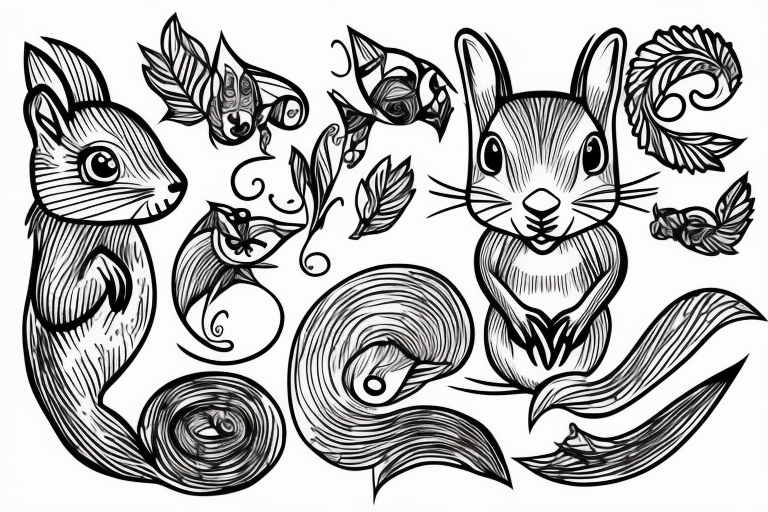 Squirrel Temporary Tattoo - Set of 3 – Little Tattoos