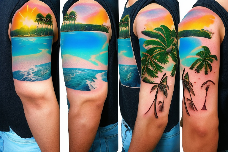 First tattoo! Retro sunset. Done by Ran at R Tattoos in Thailand : r/tattoos