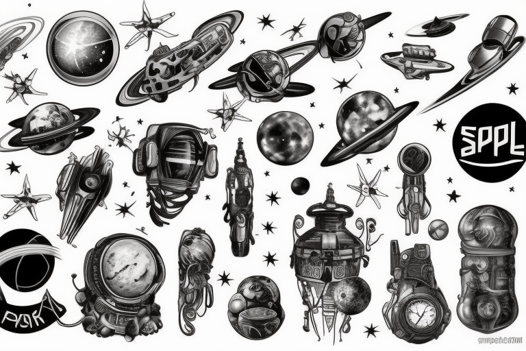 space, sport, Syfy, galaxy, 
steampunk tattoo idea