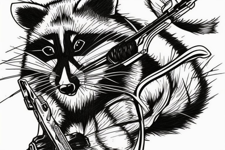 racoon shooting a crossbow tattoo idea