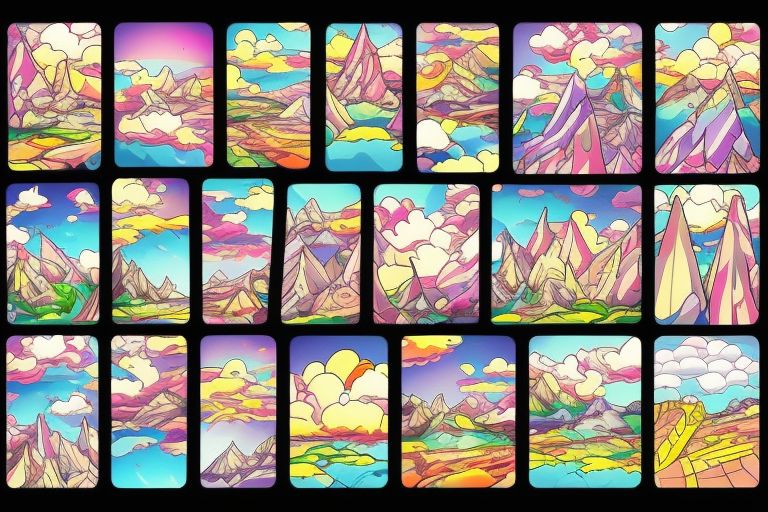 city colourful landscape anime style. Small tattoo, similar to a sticker. tattoo idea