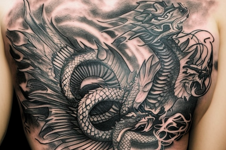 Cool black chinese tattoo with big dragon on all back | Back tattoos for  guys, Dragon tattoos for men, Dragon tattoo designs