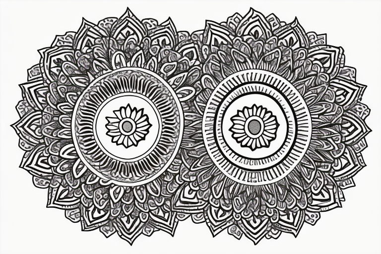 paisley sun, mandala, simple tattoo idea