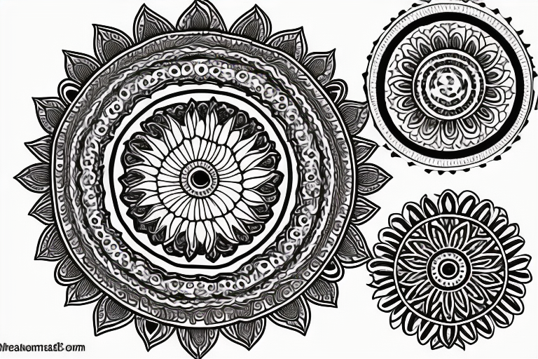 paisley sun, mandala, simple tattoo idea