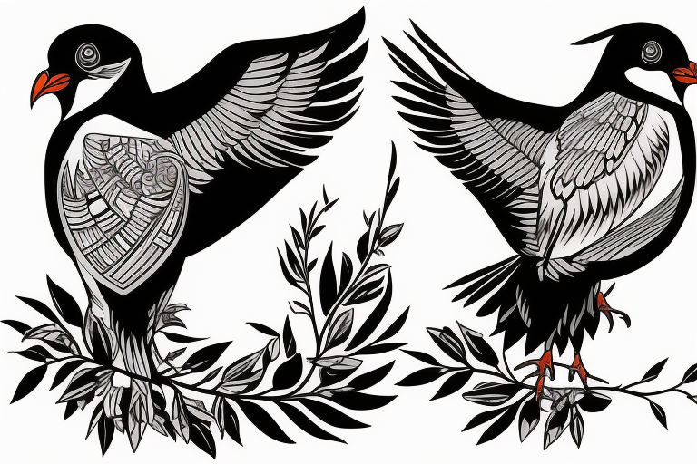 Two Mynah birds on each side of chest tattoo idea