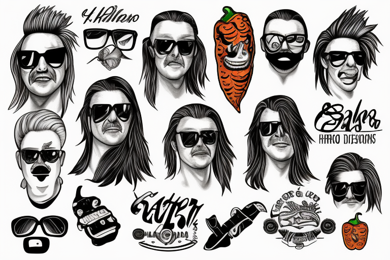 Habanero with a mullet wearing sunglasses tattoo idea