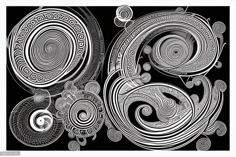 spiral fractal universe

finelinestyle illustration
retro colors, synthwave style, 2d digital vector art tattoo idea