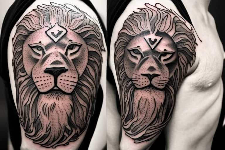 Lion Head Tribal Tattoo illustration logo for Courage and Leadership Roar  with Confidence 20840913 Vector Art at Vecteezy