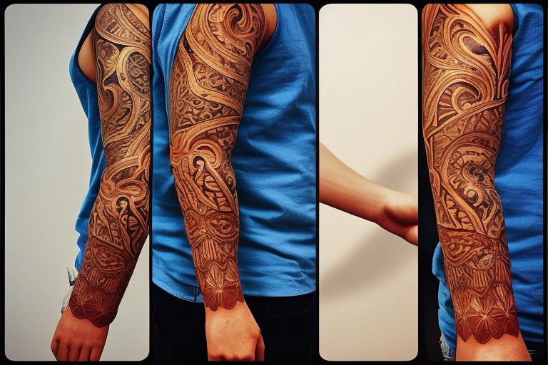 create a full sleeve tattoo design