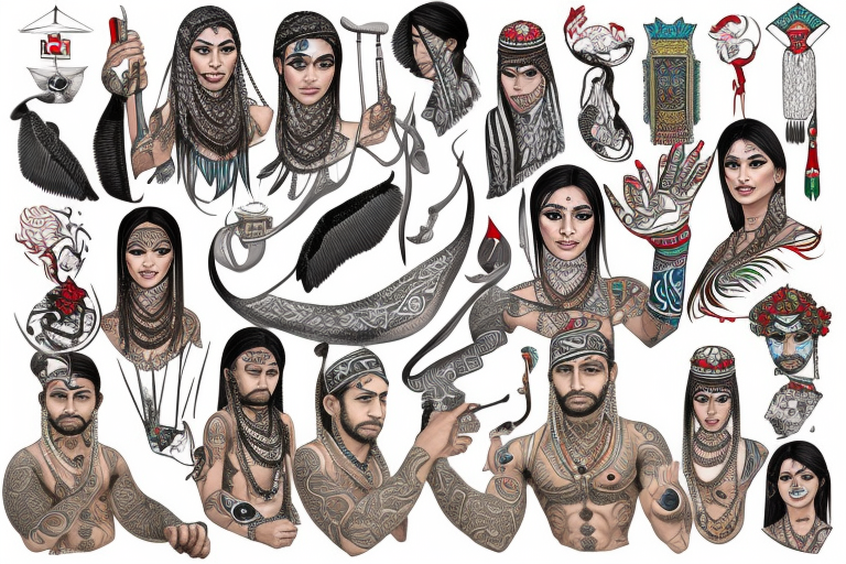 Bakhtiyari tribe in Iran tattoo idea