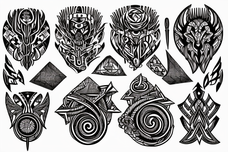 Tribal Thorns Runic Barbs Glyphic Vivid Elaborate Intricate Stoic Comprehensive tattoo idea