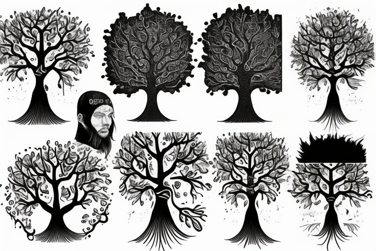 Omniscient Conscious Eye tree roots tattoo idea