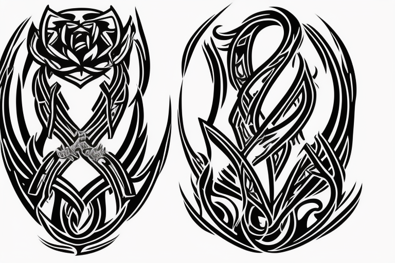 A TWO-PRONGED PITCHFORK THAT IS IN THE STYLE OF GODS tattoo idea