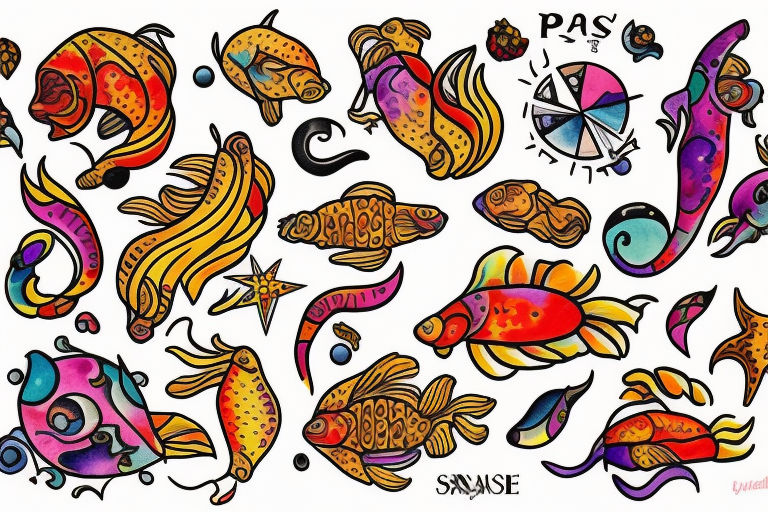 Spicy spicy Pisces and Aries tattoo idea