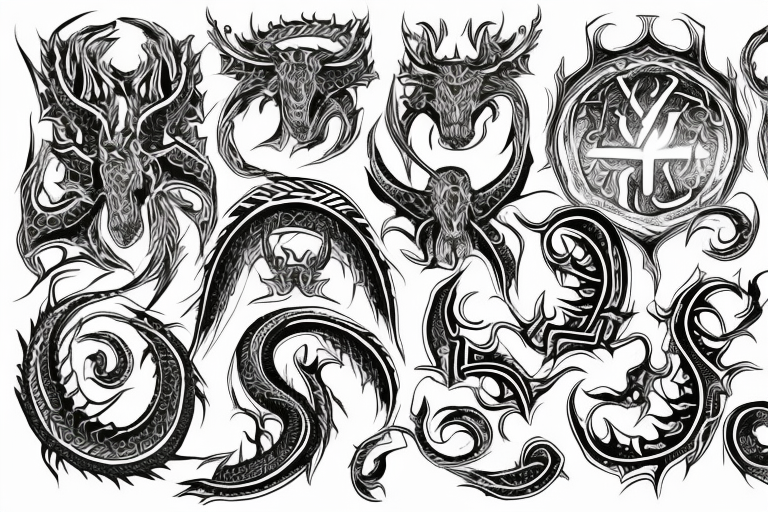 Necromancy Stoic Vivid Pattern Runic
Ornate Draconic tattoo idea