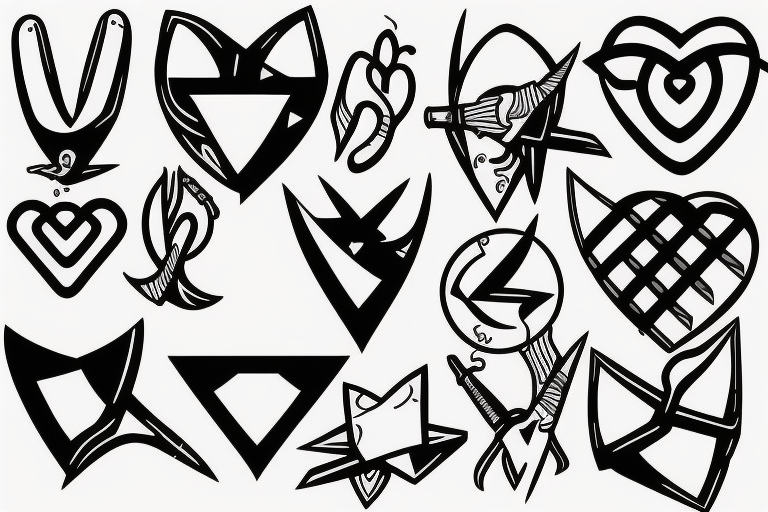 Stencils Random 1 Tattoo Designs Ready-to-use, Easy-to-apply, Cute, Simple  and Easy, Dinosaur, Cowboy, Handpoke and Stick & Poke - Etsy