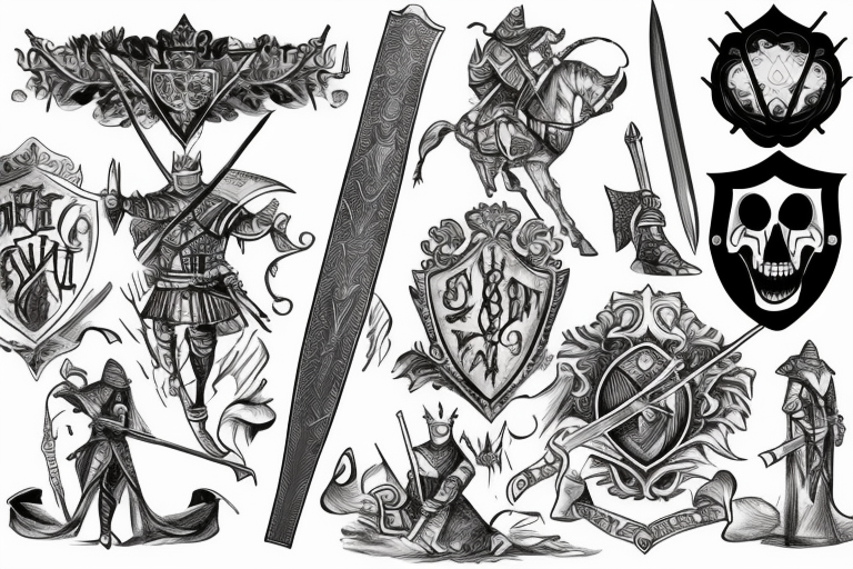 trial by a knight with a sword tattoo idea