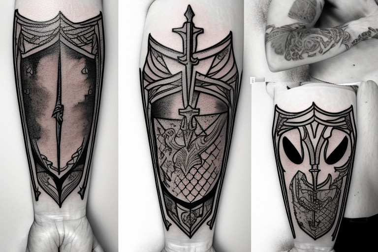 trial by a knight with a sword tattoo idea