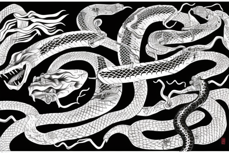 Flash Serpent enroulé autour d'un katana avant bras tattoo idea