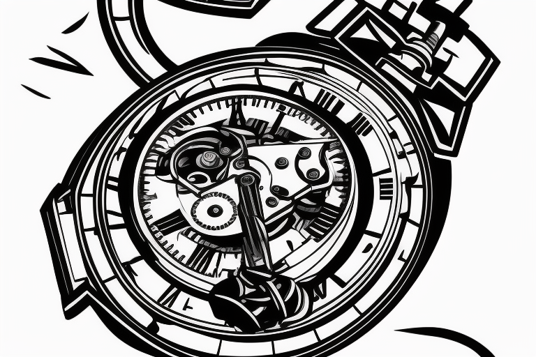 Mechanical step counter with rectangular dial. tattoo on the leg, on the  calf, from below there is a transmission shaft to the counter mechanism  tattoo idea | TattoosAI